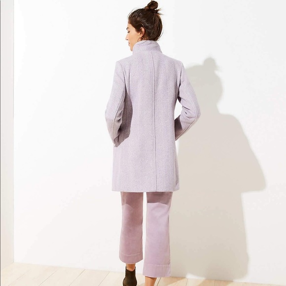 LOFT Assymetric lilac moto coat - Picture 3 of 6